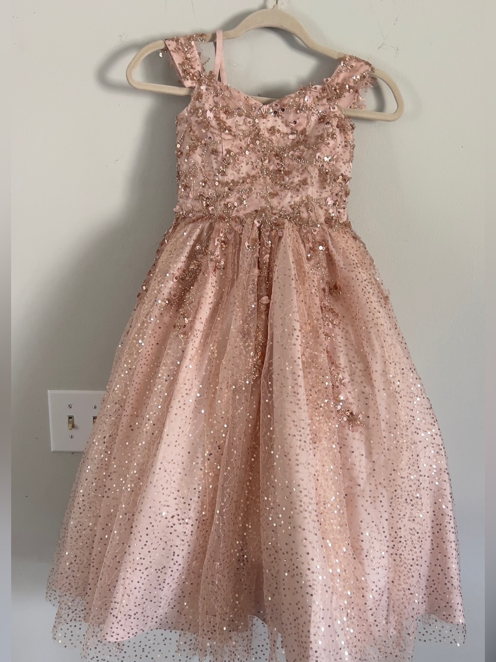 Dancing Queen Rose Gold Sequin Tulle Gown